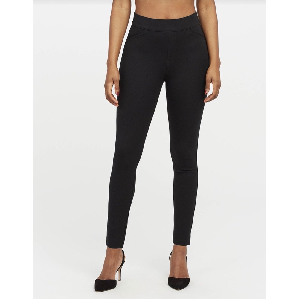 NWT Spanx Womens M Backseam Skinny Ponte Ankle Pants Black Stretch Slim City